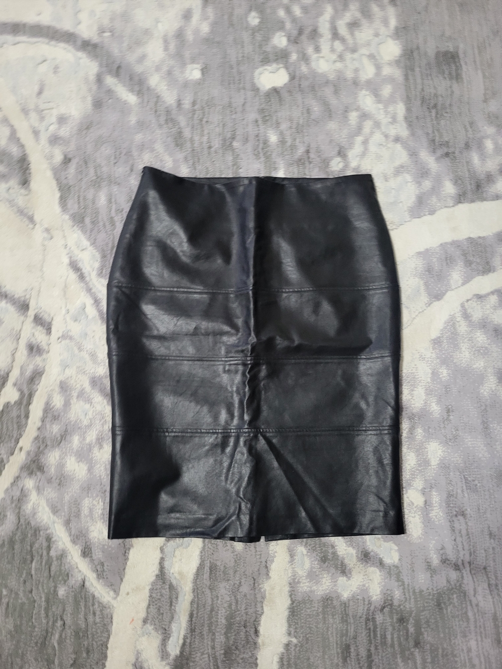 Reitmans Black Faux Leather Panel Pencil Skirt Size 11